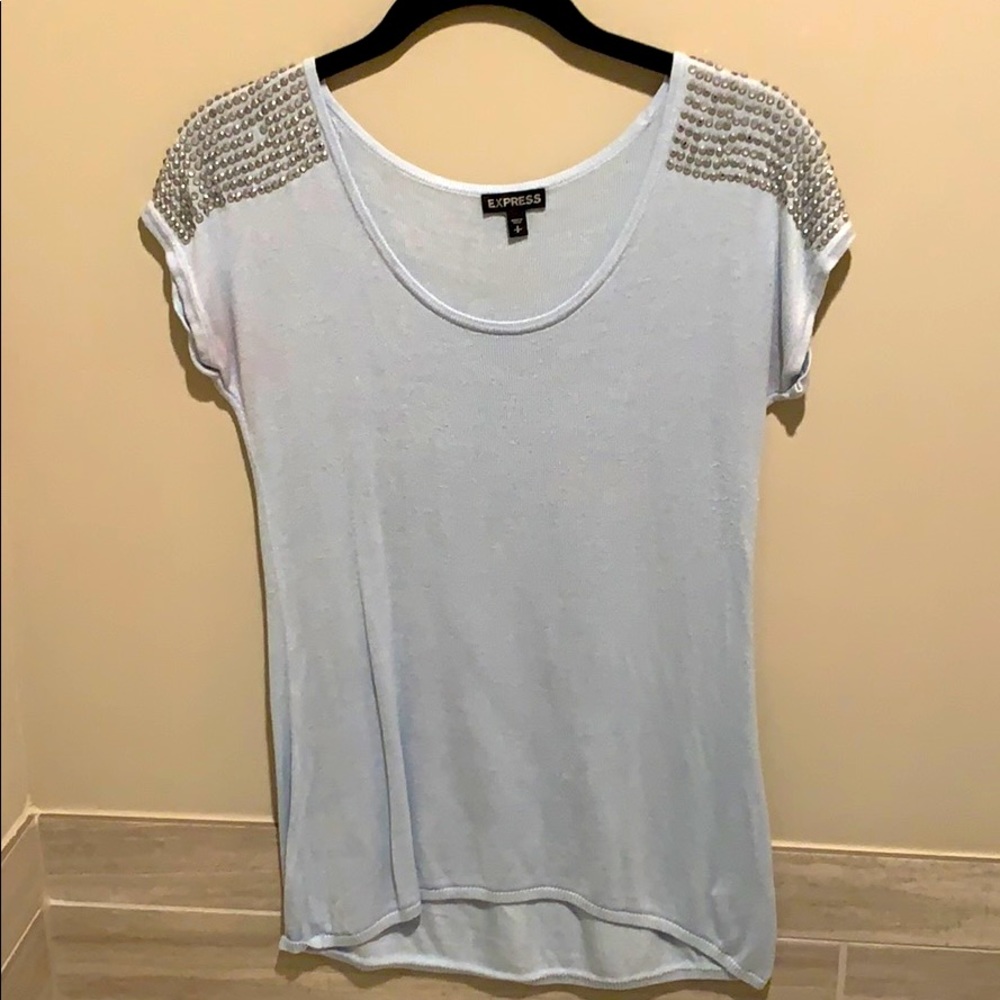 Express Blue top with rhinestones